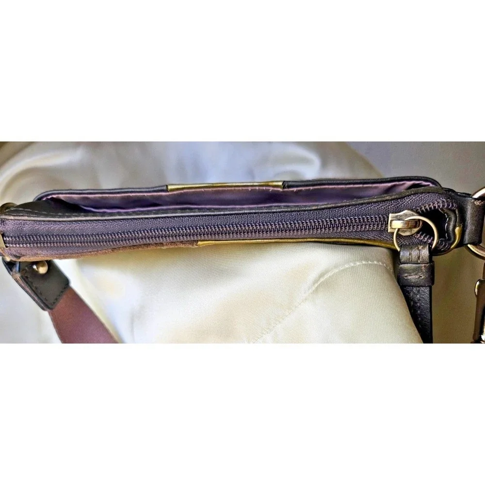 Coach Leather Mia Inlaid Suede Patchwork C Crossbody Bag in Grey 44299